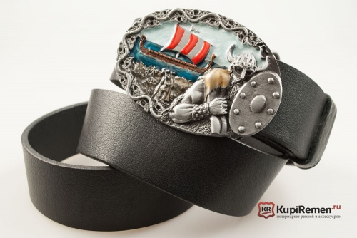 Кожаный ремень с пряжкой "VIKING" (Викинг) 3D - kupiremen.ru