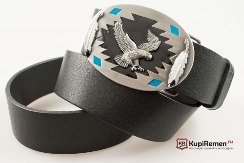 Кожаный ремень с пряжкой "Орёл" 3D - kupiremen.ru