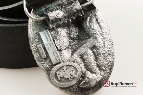 Кожаный ремень с пряжкой "ENGLISH SPRINGER SPANIEL" (Английский кокер-спаниель) 3D - kupiremen.ru