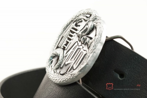 Кожаный ремень с пряжкой "DRAGON - FAITH" (Дракон-вера) - kupiremen.ru