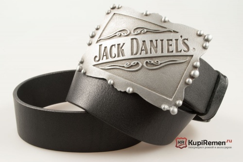 Кожаный ремень с пряжкой "JACK DANIEL'S" - kupiremen.ru