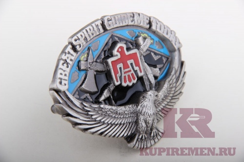 Кожаный ремень с пряжкой "GREAT SPIRIT GUIDE ME" - kupiremen.ru