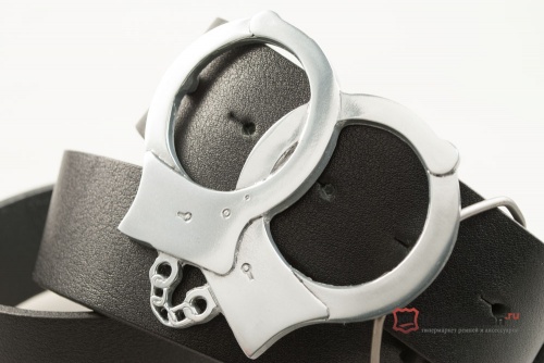 Кожаный ремень с пряжкой "HANDCUFFS" (Наручники) 3D - kupiremen.ru