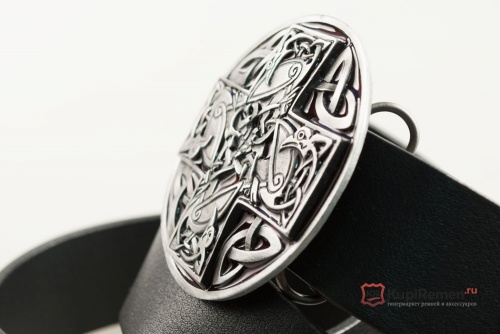 Кожаный ремень с пряжкой "CELTIC CROSS" (Кельтский крест) 3D - kupiremen.ru