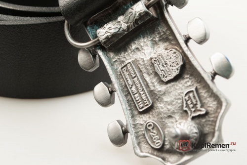 Ремень с пряжкой "GUITAR HEAD - BLUE" (Головка грифа) 3D - kupiremen.ru