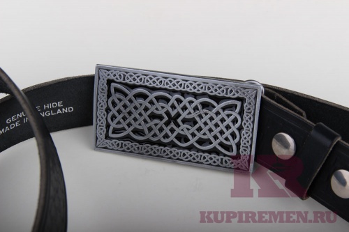 Кожаный ремень с пряжкой "Орнамент" - kupiremen.ru