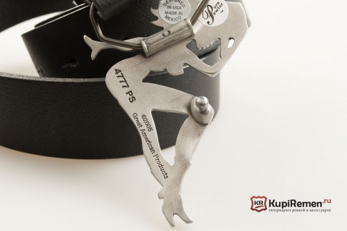 Кожаный ремень с пряжкой "NUDE COWGIRL BOOT AND HAT" (Ковбойка в сапогах и шляпе) - kupiremen.ru