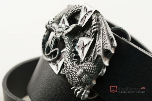 Кожаный ремень с пряжкой "DRAGON" (Дракон) 3D - kupiremen.ru