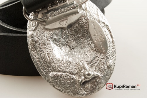 Кожаный ремень с пряжкой "BUFFALO SKULL FEATHERS" (Череп буйвола с перьями) 3D - kupiremen.ru