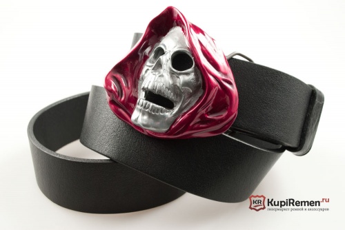 Кожаный ремень с пряжкой "GRIM REAPER" (Смерть) 3D - kupiremen.ru