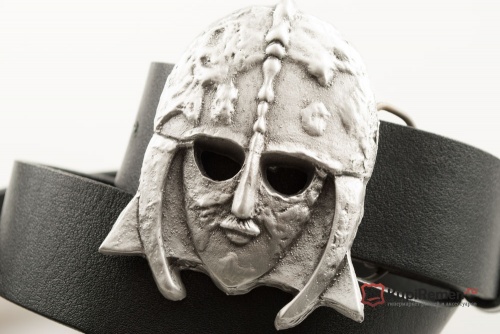 Кожаный ремень с пряжкой "SUTTON HOO VIKING MASK" - kupiremen.ru