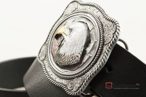 Кожаный ремень с пряжкой "EAGLE HEAD" (Голова орла) 3D - kupiremen.ru