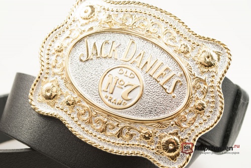 Кожаный ремень с пряжкой "JACK DANIEL'S GOLD" - kupiremen.ru