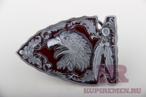 Кожаный ремень с пряжкой "Наконечник копья с головой орла" - kupiremen.ru