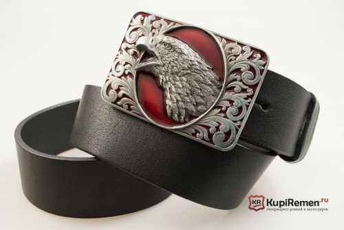 Кожаный ремень с пряжкой "EAGLE HEAD" (Голова орла) 3D - kupiremen.ru