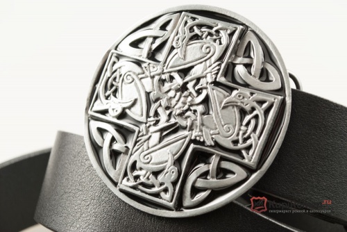 Кожаный ремень с пряжкой "CELTIC CROSS" (Кельтский крест) 3D - kupiremen.ru