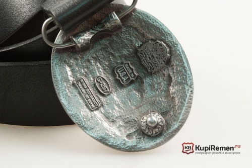 Кожаный ремень с пряжкой "Орнамент" - kupiremen.ru