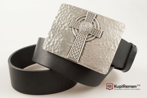 Кожаный ремень с пряжкой "CELTIC CROSS" (Кельтский крест) - kupiremen.ru
