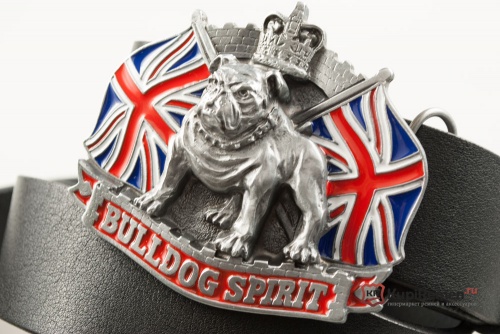 Кожаный ремень с пряжкой "BULLDOG SPIRIT" (Бульдожья душа) 3D - kupiremen.ru