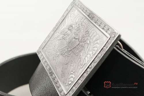 Кожаный ремень с пряжкой "LARGE EAGLE OFFICERS BUCKLE"  - kupiremen.ru