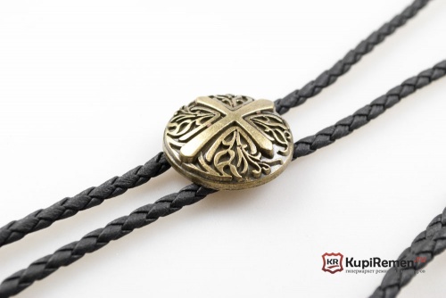 Плетёный галстук шнурок Боло Крест - kupiremen.ru