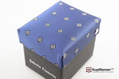 Узкий галстук Roberto Fzancrin синего цвета с квадратами - kupiremen.ru