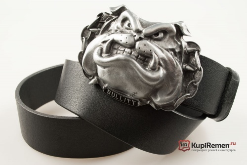 Ремень с литой пряжкой "Голова бульдога" 3D - kupiremen.ru