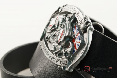 Кожаный ремень с пряжкой "Дракон и рыцарь" 3D - kupiremen.ru