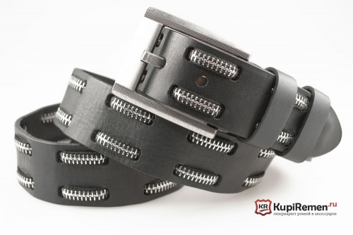 Мужской ремень ZiG BAND ZIP из натуральной кожи - kupiremen.ru