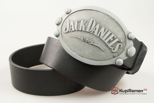 Кожаный ремень с пряжкой "JACK DANIEL'S" - kupiremen.ru