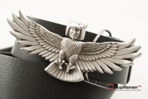 Кожаный ремень с пряжкой "OWL" (Сова с поворотной головой) - kupiremen.ru