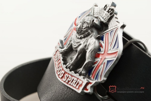 Кожаный ремень с пряжкой "BULLDOG SPIRIT" (Бульдожья душа) 3D - kupiremen.ru