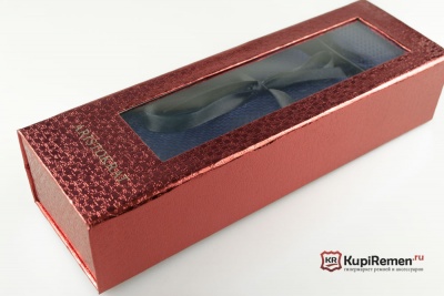Тёмно-синий мужской галстук ARISTOKRAT с нагрудным платком в коробке - kupiremen.ru