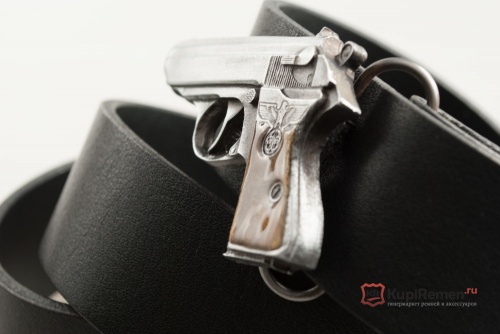 Кожаный ремень с пряжкой "Walther PP" 3D - kupiremen.ru