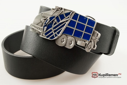 Кожаный ремень с пряжкой "DUST TRUCK" (Мусоровоз) - kupiremen.ru
