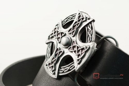 Кожаный ремень с пряжкой "NORTHUMBERLAND CROSS" (Нортумберлендский крест) - kupiremen.ru