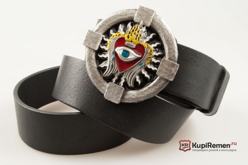 Кожаный ремень с пряжкой "Глаз любви" - kupiremen.ru