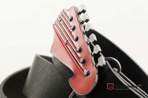 Кожаный ремень с пряжкой "LEAD GUITAR HEAD" (Голова соло-гитары) - kupiremen.ru