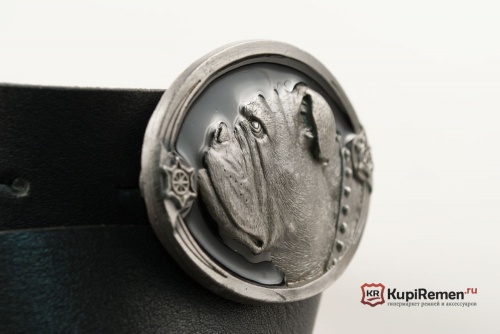 Кожаный ремень с пряжкой "BULLDOG" (Бульдог) 3D - kupiremen.ru