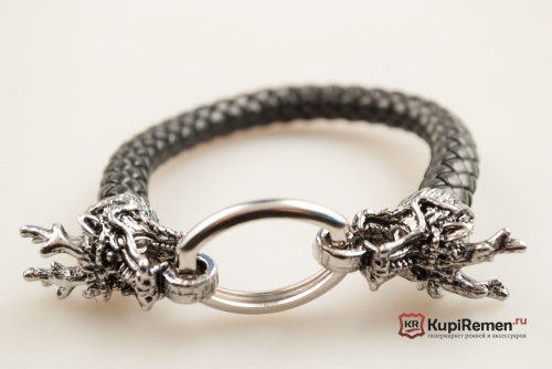 Плетеный браслет Головы драконов - kupiremen.ru