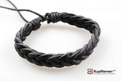 Плетённый браслет косичка из экокожи - kupiremen.ru