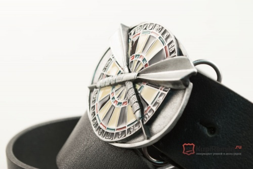 Кожаный ремень с пряжкой "DARTS" (Дартс) 3D - kupiremen.ru