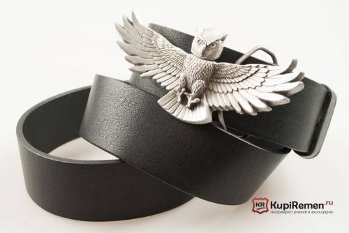 Кожаный ремень с пряжкой "OWL" (Сова с поворотной головой) - kupiremen.ru
