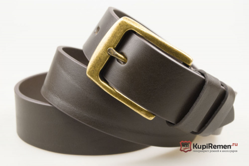 Мужской ремень ZiG BAND Classic Brown из натуральной итальянской кожи - kupiremen.ru