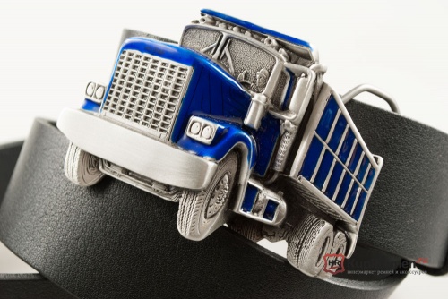 Кожаный ремень с пряжкой "DUMPER TRUCK" (Самосвал) - kupiremen.ru