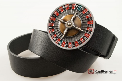 Кожаный ремень с пряжкой "ROULETTE" (Рулетка) 3D - kupiremen.ru