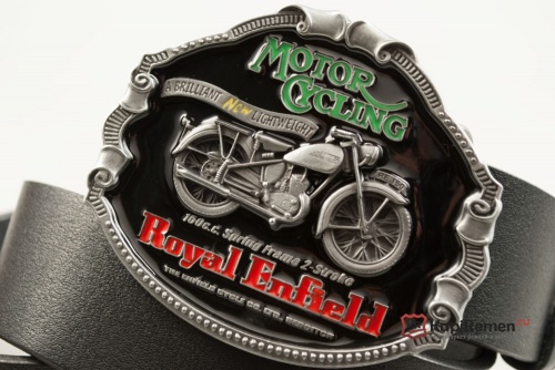 Кожаный ремень с пряжкой "ROYAL ENFIELD MOTO" 3D - kupiremen.ru