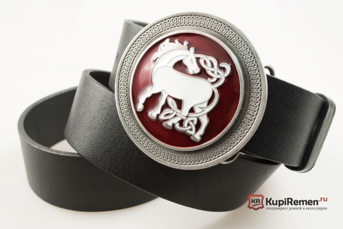 Кожаный ремень с пряжкой "STALLION" (Кельтский Жеребец) 3D - kupiremen.ru