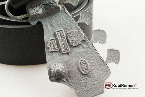 Кожаный ремень с пряжкой "BASE GUITAR HEAD" (Голова бас-гитары) 3D - kupiremen.ru