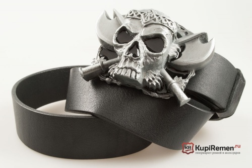 Ремень "Череп и топоры" 3D - kupiremen.ru